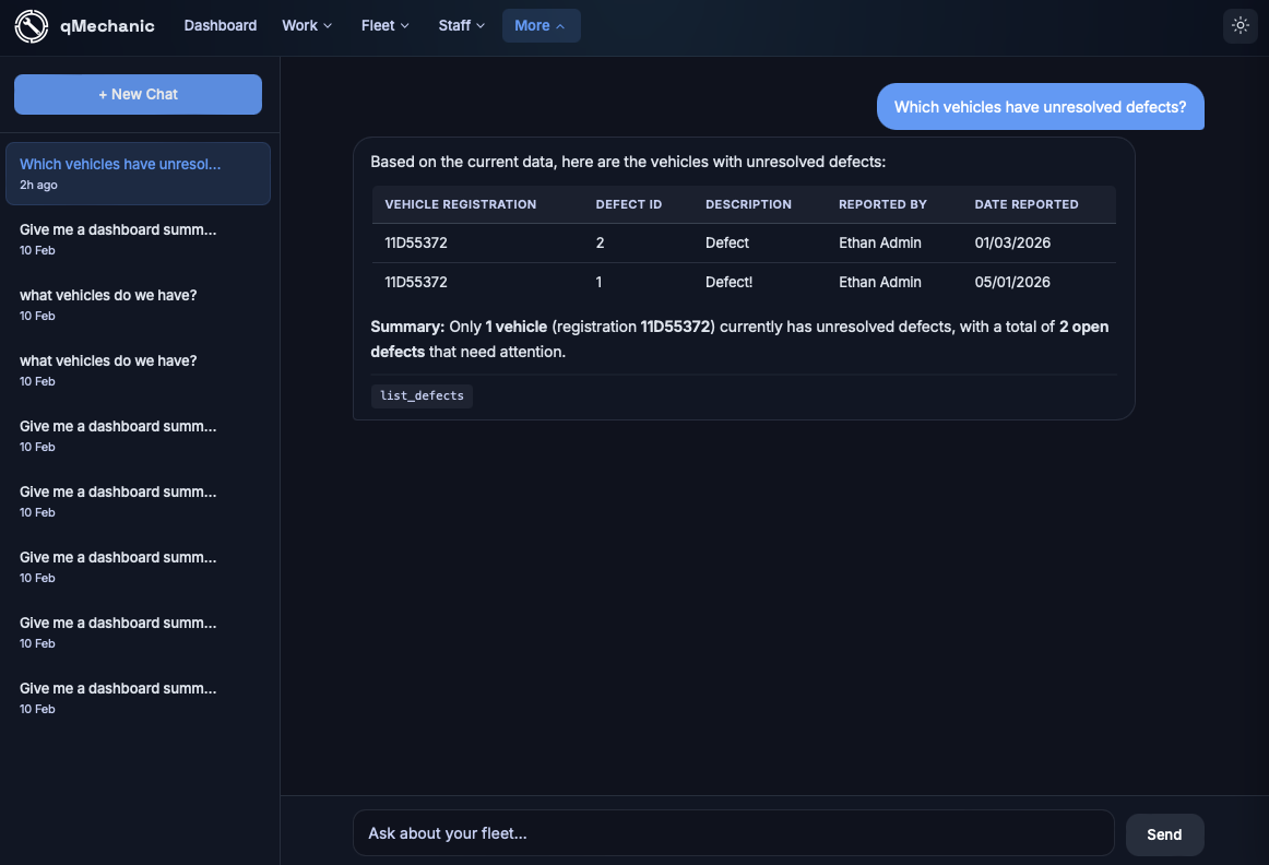 Fleet Analytics screenshot